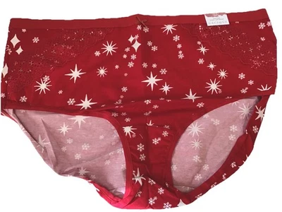 NUEVO CON ETIQUETAS CALZONCICO ALGODÓN PIERNA ALTA ROJO Y BLANCO CON ESTRELLAS Y ENCAJE TALLA 18/20 Foto 1 de 4
