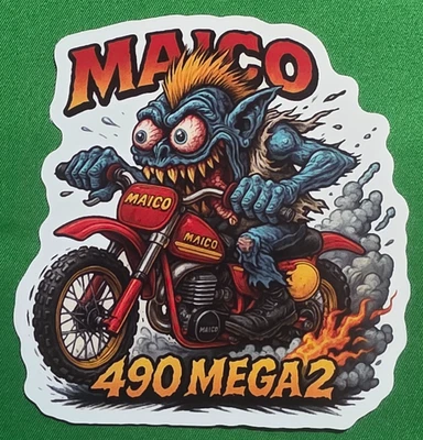 Pegatina de vinilo Maico 490 Mega2 9x9 cm - Mauler Fiend Monsters on Machines Offroad Foto 1 de 4