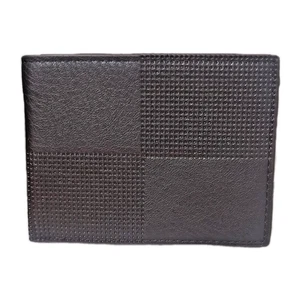 Portafoglio Mad Man marrone posta aerea testurizzato profilo sottile tasca posteriore nuovo con scatola pelle vegan - Foto 1 di 10