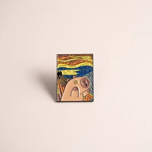 Cute Capybara Painting The Scream Funny Pin Brooch Badge Style Novelty Gift - Picture 1 of 1