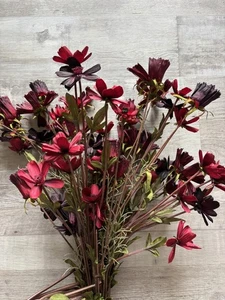 NEW Pottery Barn Faux Long Stem Red Burgundy Fall Floral Cosmos Bundle XL NWT - Picture 1 of 9