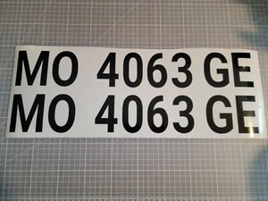 Custom Boat Registration Numbers Letters Decal 3" x 19" sold as set left&right - Picture 1 of 4
