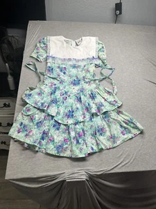 VTG Britland Cottage Floral Sailor Collar Dress Size 3 - Picture 1 of 10