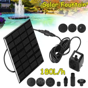 Solar Panel Powered Water Feature Pump Garden Pool Small Pond Aquarium Fountain - Picture 1 of 14
