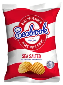 Seabrook Crisps Crinkle Cut - Sea Salted 32 x 31.8g FREE P&P - Picture 1 of 2