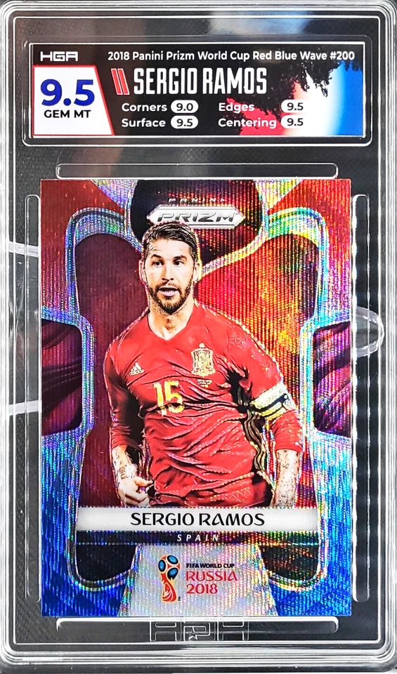 2018 Prizm World Cup Sergio Ramos Red Blue Wave Prizm HGA 9.5 Gem Mint Spain! - Image 1 of 2