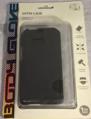 New Original Body Glove Satin Case For HTC One M8 - Ultra Thin Protection Black! - Image 1 of 4