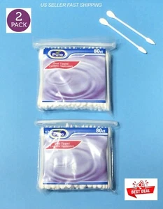 PAQUETE DE 2 80 CT TODO PURO APLICADOR DE MAQUILLAJE DOBLE PUNTA CEPILLO HERRAMIENTA COSMÉTICA 160 piezas - Imagen 1 de 1