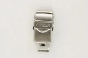 Fermoir boucle montre homme Citizen argent pièces de rechange bouton poussoir serrure réparation 18 mm - Photo 1 sur 4