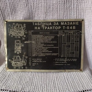Placa de servicio tractor sobre orugas vintage firmada años 70-80 - Imagen 1 de 6