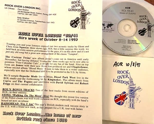 8/4/93 ROCK OVER LONDON IN STUDIO ACOUSTIC SESSION: GLENN TILBROOK/CHRIS DIFFORD - Picture 1 of 2
