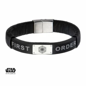 STAR WARS EPISODE 7 FIRST ORDER LOGO Officially Licensed Leather Bracelet - 8.5" - Picture 1 of 1