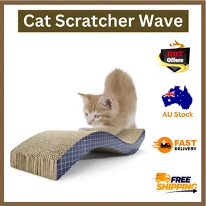 Wavy Cat Scratch Pad Cardboard Kitten Cat Scratcher Scratching Board Scratch Toy - Picture 1 of 4