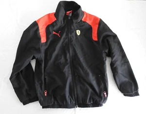 Sucderia Ferrari Track Jacket Puma Black Windbreaker Size Boys Kids XS Racing - Picture 1 of 5