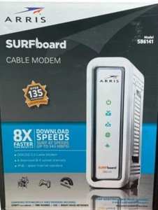 Motorola ARRIS SURFboard SB6141 DOCSIS 3.0 Cable Modem 400 Series White - Picture 1 of 7