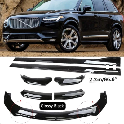 Front Bumper Lip Spoiler Splitter For Volvo XC60 XC40 XC90 Glossy Black Body Kit - Image 1 of 4