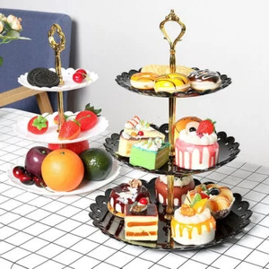 3 Tier Cake Stand Birthday Wedding Party Afternoon Tea Fruit Dessert Cake Stand - Picture 1 of 12