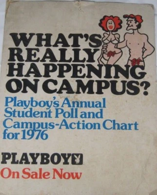 Publicidad de Playboy What's Really Happening on Campus 1976 original de colección Foto 1 de 4