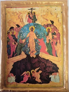 Die Auferstehung Jesu Christi Anastasis Russisch Ostorthodox Ikone Plakette - Bild 1 von 5