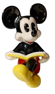 Disney Mickey Mouse Figurine With Book Ceramic 7 Inch Tall Classic Vintage Read - Picture 1 of 7
