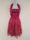 Vintage Dress Pink  Oktoberfest German Costume Milkmaid Dirndl Size 10 Corset