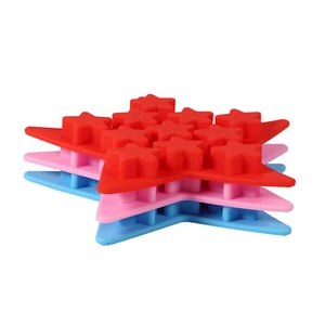 Five Star Shaped Cool Silicone Ice Cube Tray Freeze Mold Maker Tools For Club UK - Picture 1 of 13