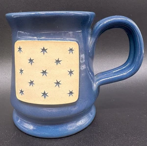 2018 Deneen Pottery Blue American USA Patriotic Stars Hand Thrown Coffee Mug - Picture 1 of 8