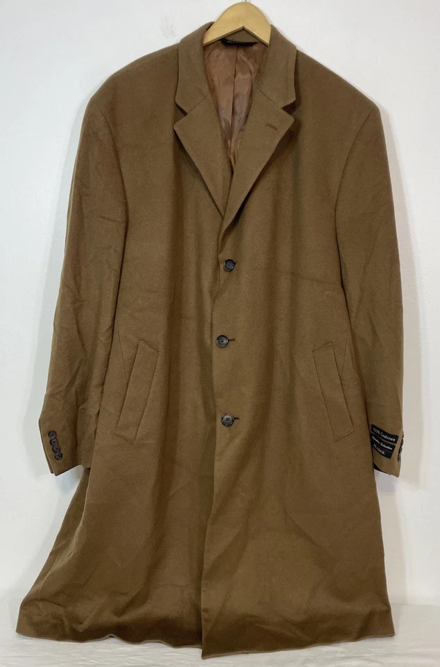 Jos A Banks Signature Collection 100% Cashmere Long Trench Coat Brown Mens 48L - Image 1 of 4