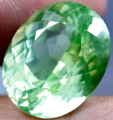 ASTONISHING 23.75 Ct Natural Peridot GGL Certified Oval Cut Loose Gemstone - Image 1 of 4