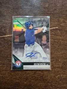 2021 Bowman Platinum Justin Foscue Texas Rangers Autograph - Bild 1 von 2