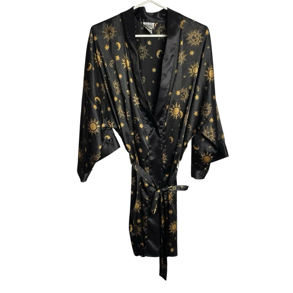 Morgan Taylor Bata Celestial Íntimates Mujer P/S Negro Dorado Satinado Sol Luna Estrella Foto 1 de 4