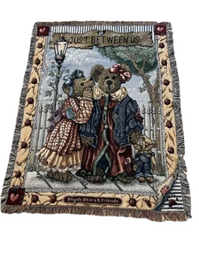 Boyd’s Bears Just Between Us Tapestry Throw Blanket Sz 48”x 66” - Picture 1 of 8