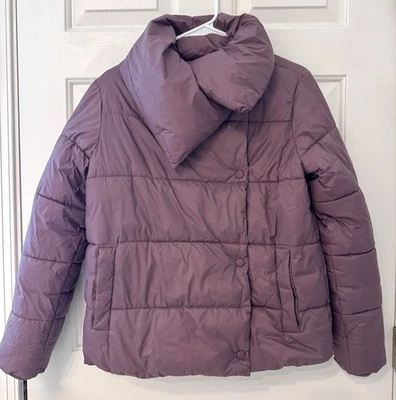 Banana Republic женщин короткий пододеяльник пуховик пальто размер XXS розовато-лиловый на пуговицах карманы - Изображение 1 из 4