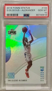 2018 Panini Status #106 Shai Gilgeous-Alexander PSA 10 Rookie RC Thunder - Imagen 1 de 2