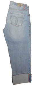 Paris Blues Jeans Capri ~ Juniors 5 ~ Mid Rise Pants Buttoned Cuffed Distress - Picture 1 of 16