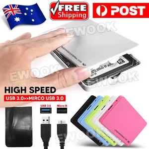 USB 3.0 Hard Drive 2.5" SATA HDD SSD External Slim Enclosure Case - Picture 1 of 13