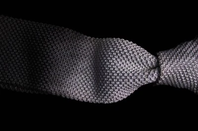 Stafford - Men's Gray Knit Neck Tie 2.2"W x 45"L (Skinny & Short) - Image 1 of 4