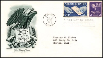 Scott E20 20 Cents Special Delivery Artmaster FDC - Typed Address - Image 1 of 2