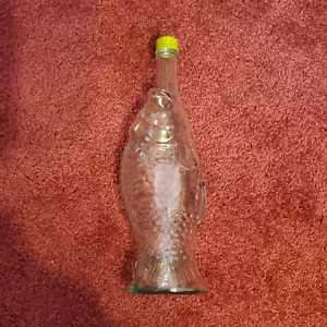 EMPTY Opici White Table Wine Marche Bianco 13" Green Glass Fish Bottle w cover - Picture 1 of 6