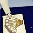 Vintage 18K HGE ESPO Cocktail Ring Size 9 fan setting faux Diamond stunning!