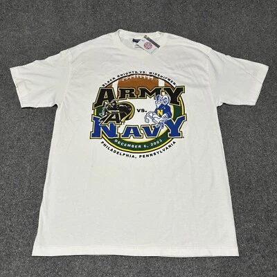 Vintage Army Vs Navy T Shirt Mens Large NWD White Football 2003 Philadelphia - Image 1 of 4