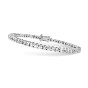 Sale- 2.50ct 100% Natural Round Diamond Claw Set Tennis Bracelet, White Gold - Picture 1 of 6