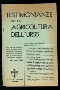 Testimonianze sull'agricoltura dell'URSS Rossano Bellelli anni 60 dattiloscritto - Picture 1 of 1