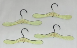 Vtg Painted  Wooden Baby Childs Clothes Hangers Pink Bows Flowers Girls Nursery - Picture 1 of 13