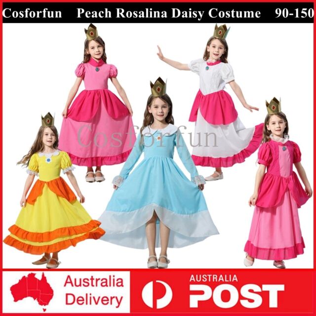 Traje de princesa Barbie para meninas, roupas cosplay para crianças, xadrez  rosa, carnaval de Halloween, festa