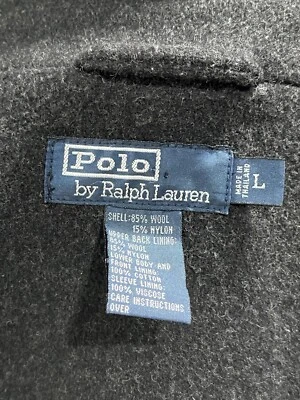 *READ Vintage Polo Ralph Lauren Wool Coat Mens Large Zip Overcoat Heavy (XL) - Image 1 of 4