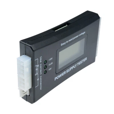 Digital LCD PC Computer PC Power Supply Tester 20/24 Pin SATA HDD Testers - Image 1 of 4