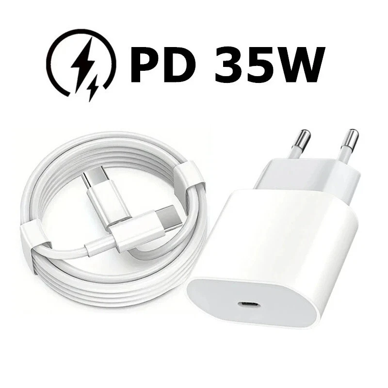 35W USB C Fast Charger + White USB C Cable for iPhone 17/16/15/14/13/12/11/X - Image 1 of 1