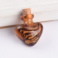 1pcs Heart Shape Handmade Lampwork Glass Essential Oil Bottle for DIY Pendant