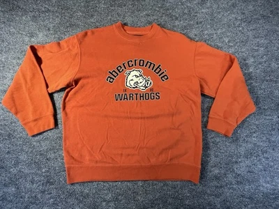 Vintage Y2K Orange Abercrombie & Fitch Crewneck Sweater Warthogs 1892 Large - Image 1 of 4